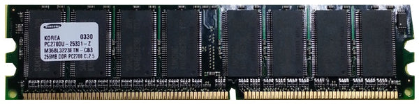 Samsung M368L3223ETN-CB3 256MB PC2700 DDR-333MHz non-ECC Unbuffered CL2.5 184-Pin DIMM Memory Module