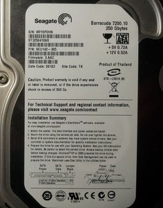 Seagate ST3250410AS / 9EU142-305 Barracuda 7200.10 250Gb 7200Rpm SATA-6.0Gbps 16Mb Cache 3.5-Inch Internal Hard Drive