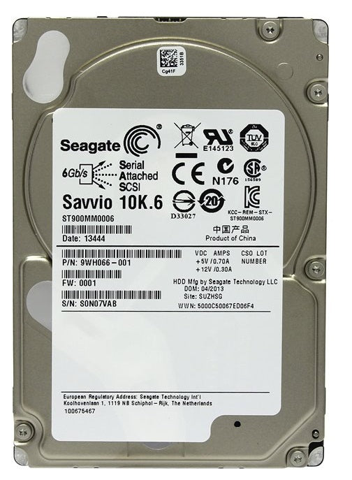 Seagate ST900MM0006 Savvio 10K.6 900Gb 10000RPM SAS-6.0Gbps 2.5-Inch SFF Hard Drive