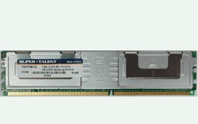 Super Talent T667FB1G 1Gb 240-Pin PC5400 DDR2-667MHz ECC FB-DIMM Server Memory Module