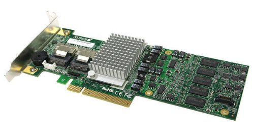 Supermicro AOC-SASLP-H8IR 512Mb 8-Port PCI-Express x8 Low-Profile Plug-in SAS 3.0Gbps Raid Controller Card
