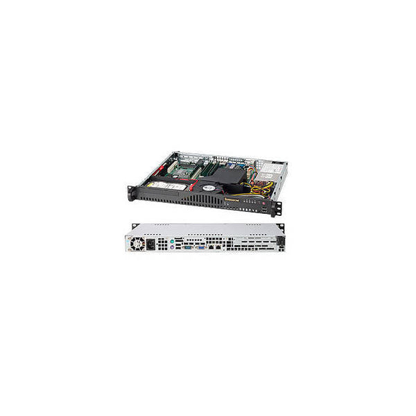 Supermicro CSE-512-200B 200Watts Mini 1U-Rackmount ATX Black Server Chassis