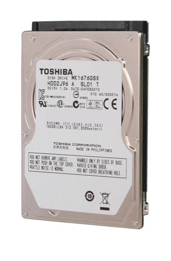 Toshiba HDD2J96 160Gb 5400RPM Serial ATA-3.0Gbps 8Mb Cache 2.5-Inch 9.5mm Internal Notebook Hard Drive