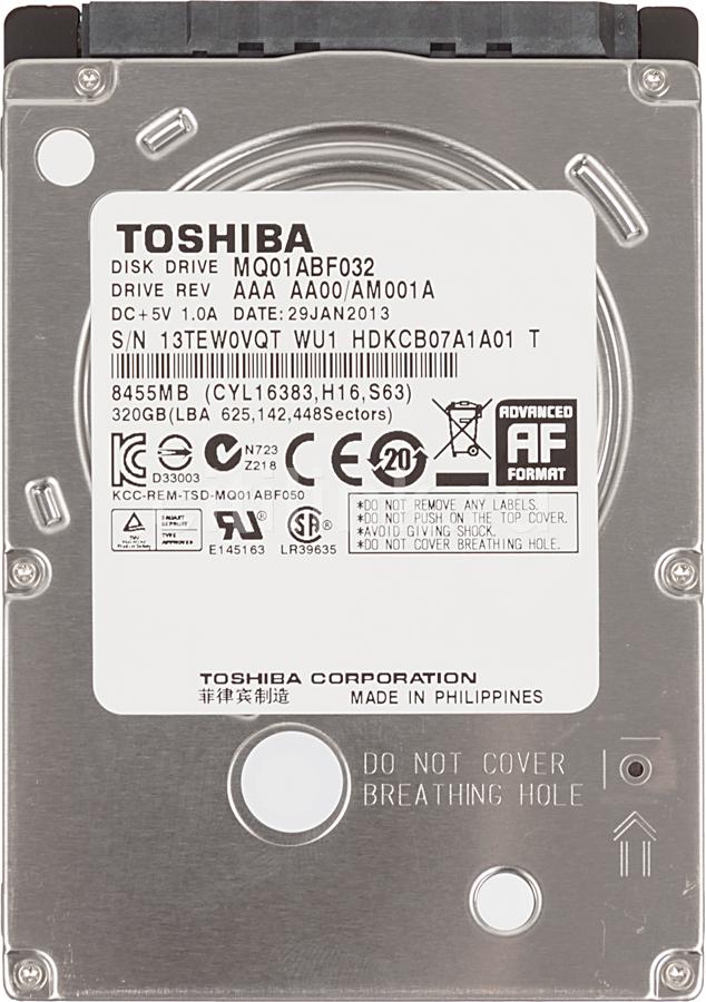 Toshiba MQ01ABF032 320Gb 5400Rpm Serial-ATA 6.0 Gbps 8Mb Cache 2.5-Inch Internal Thin Hard Drive