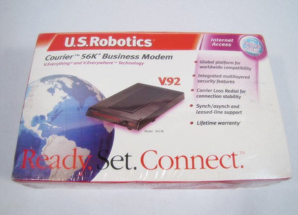 US Robotics USR3453B COURIER 56Kbps V90 RS-232 (Serial Port) ITU Standards External Fax Modem