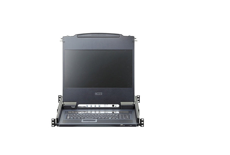 Aten CL6708MW 17.3-Inch LCD 8-Ports DVI Full HD Single Rail Console KVM Switch