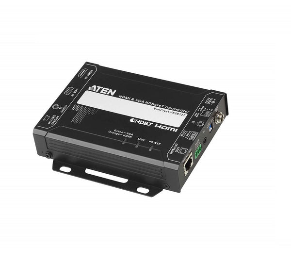 Aten Ve814A 4096X2160 Hdmi Hdbaset Extender Over Single Cat 5 With Dual Output Kvm Switches