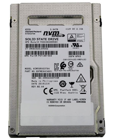 HPE VO003840KWUEC 3.84TB NVMe x4 2.5-Inch Solid State Drive