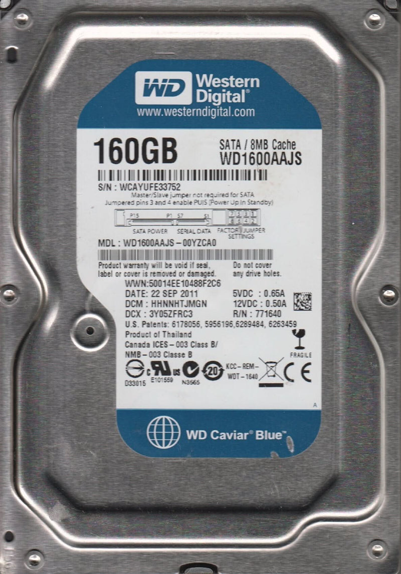 Western Digital Caviar Blue WD1600AAJS 160Gb 7200RPM Serial ATA 8Mb ...