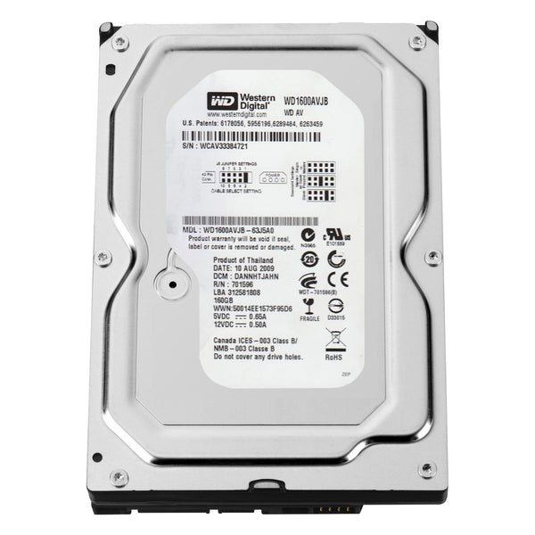 Western Digital WD1600AVJB AV-Series 160Gb 7200Rpm IDE Ultra ATA100 8Mb Cache 3.5-Inch Internal Hard Drive