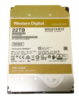 Western Digital WD221KRYZ Gold 22TB 7200RPM SATA 6.0Gbps 3.5-Inch Hard Drive