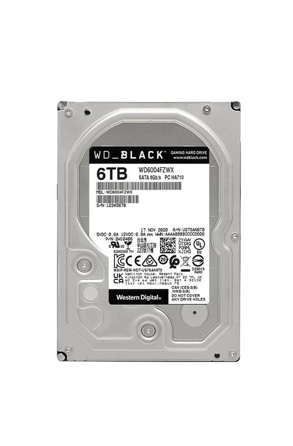 Western Digital WD6004FZWX Black 6TB 7200RPM SATA-6.0Gbps 3.5-Inch Gaming  Hard Drive