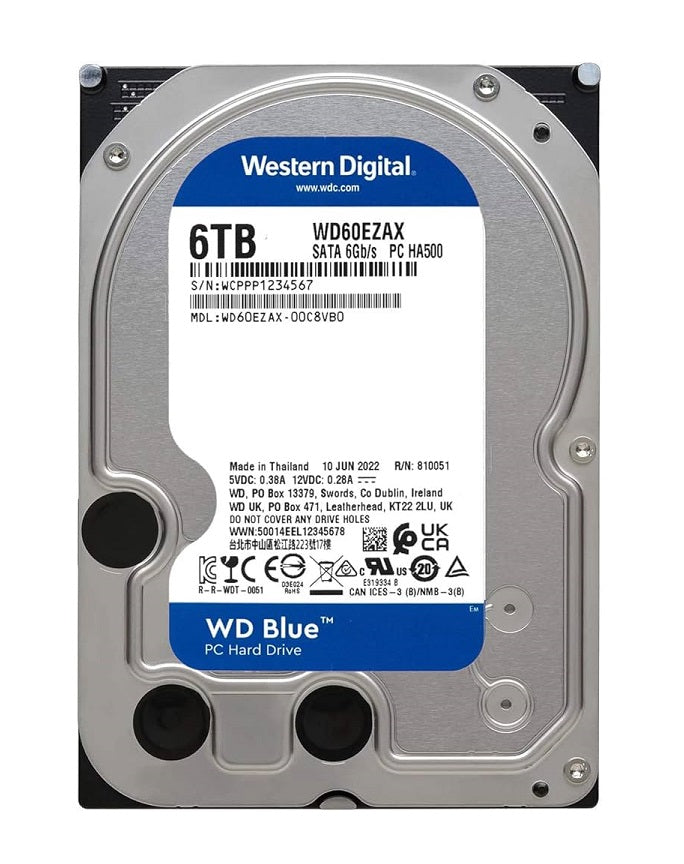 Western Digital WD60EZAX Blue 8TB 5400RPM SATA-6.0Gbps 3.5-Inch Hard Drive