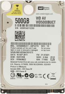 Western Digital WD5000BUCT WD AV-25 500Gb 5400Rpm SATA-3.0Gbps 16Mb Cache 2.5-Inch Hard Drive