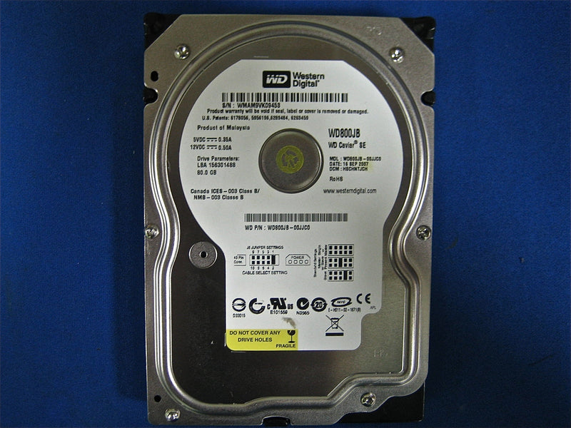 Western Digital WD800JB Series-WD Blue 80Gb 7200Rpm IDE Ultra ATA100 8Mb Buffer 3.5-Inch Internal Hard Drive