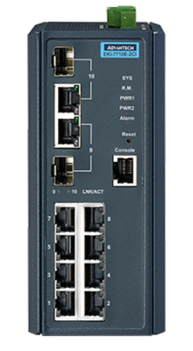 Advantech EKI-7710E-2CI 8-Port Redundant Industrial Managed Switch