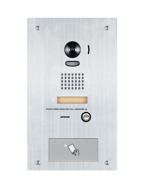 Aiphone Video Door Station IS Series Flush Mount Vandal-Resistant Stainless Steel IS-DVF-HID