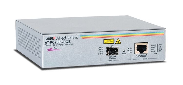 Allied Telesis AT-PC2002/POE 1000Base-T 1Gbps Ethernet Fiber Media Bridging Converter