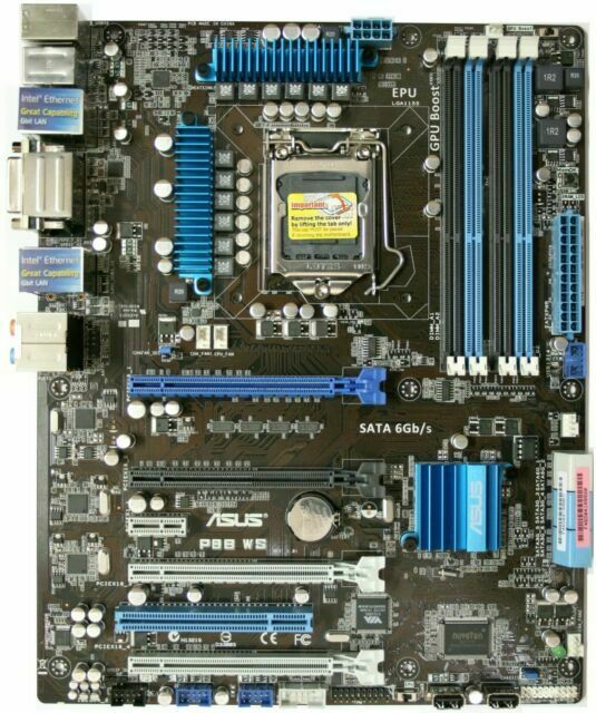 Asus Motherboard Intel C206 LGA1155 Socket DDR3 SDRAM Serial ATA-600 RAID ATX P8B WS