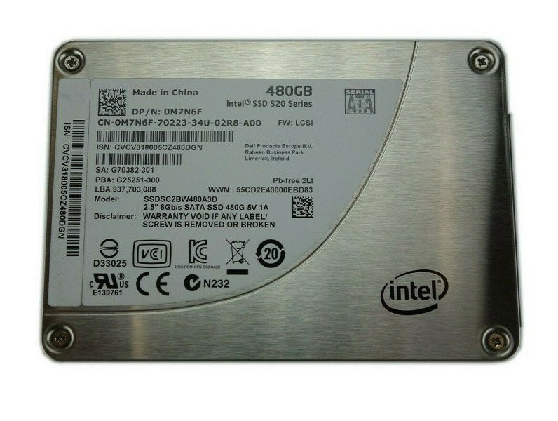 Dell Solid State Drive 480Gb SATA-6Gbps 2.5-Inch SSD 530 SSDSC2BW480A3D
