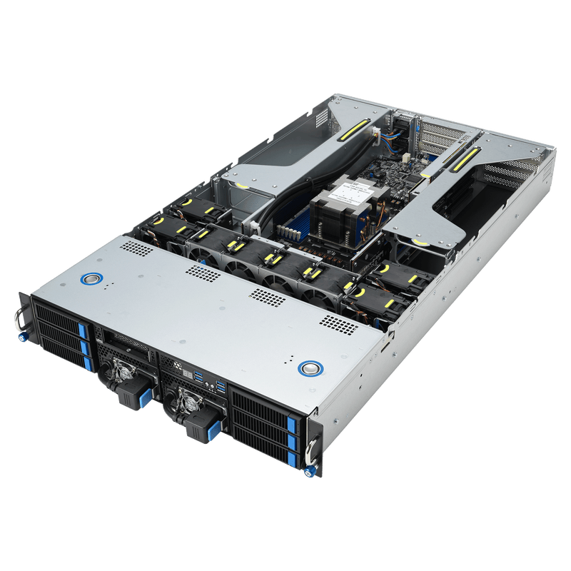 ASUS ESC4000A-E12 2U GPU Server – AMD EPYC 9354, 4× NVIDIA RTX Pro 6000 Blackwell, 256GB RAM, 1TB NVMe – Fully Configured & Ready for Deployment