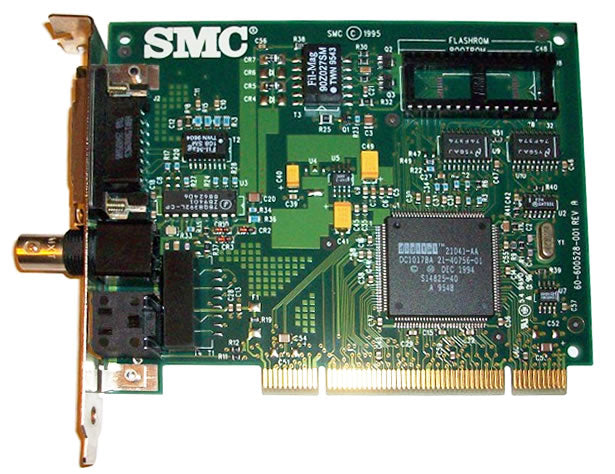 SMC EtherEZ 32BIT PCI Bus Master RJ-45 BNC Network Interface Card