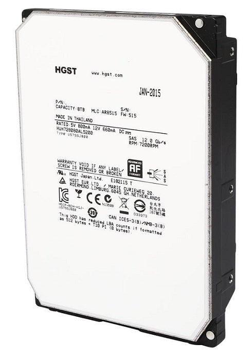 HGST HUH728080AL5200 Ultrastar He8 8Tb SAS-12Gbps 7200RPM 3.5-Inch Hard Drive