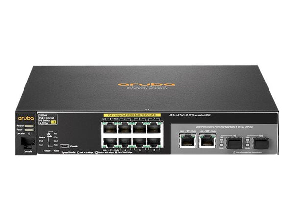 HP JL070A#ABA Aruba 2530-8 PoE+ 8-Ports 1U Rack Mount Switch