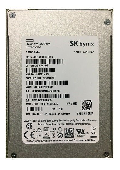 HP VK0960GFLKK Read Intensive 960Gb SATA-6Gbps 2.5-Inch Solid State Drive