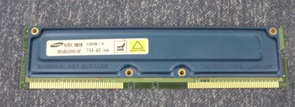 Samsung MR16R0828AN1-CK7 128MB PC700 Non-ECC 700MHZ 184-PIN RDRAM Memory Module