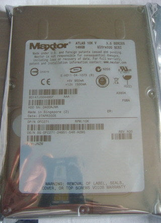 Maxtor Atlas 10K V 8D147J0 147GB 10KRPM 8MB Ultra-320 SCSI 80-PIN 3.5" Hard Drive