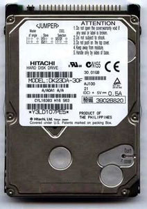 Hitachi DK23DA-30F / 08K9713 / 08K9592/ASM / 08K9741 30.0GB 4200 RPM 9.5MM Ultra DMA/ATA-5 IDE/EIDE Internal Hard Drive