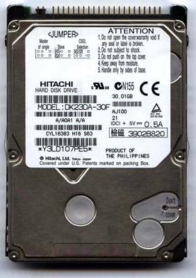Hitachi DK23DA-30F / 08K9713 / 08K9592/ASM / 08K9741 30.0GB 4200 RPM 9.5MM Ultra DMA/ATA-5 IDE/EIDE Internal Hard Drive