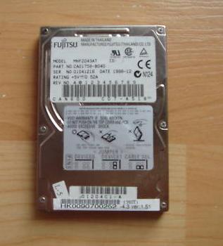 Fujitsu MHF2043AT 4.32GB 4200RPM 9.5MM ATA-4 IDE/EIDE 2.5" Laptop Hard Drive