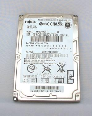 Fujitsu Mobile 40GB 4200 RPM 9.5MM Ultra DMA/ATA-6 IDE 2.5" Laptop Hard Drive