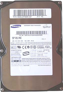 Samsung Spinpoint P80 SP1614C 160GB 7200RPM SATA-150 8MB Buffer 3.5" Hard Drive
