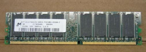 Micron MT16VDDT6464AG-265C4 512MB PC2100 DDR 266MHZ Non-ECC 184-PIN Memory