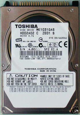 Toshiba 100GB 4200RPM ATA-6 8MB Buffer 9.5mm Height 2.5-in Notebook Hard Drive