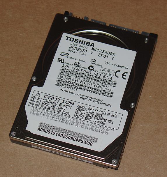 Toshiba MK1234GSX 120GB 5400 RPM 8MB Cache SATA 1.5Gb/s Notebook Hard Drive