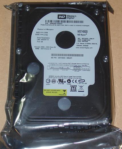 Western Digital WD740GD 74GB 10000 RPM 8MB Cache SATA 1.5Gb/s Hard Drive