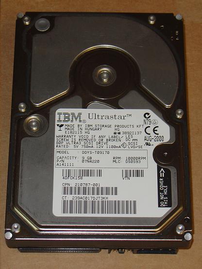 IBM DDYS-T09170 SCSI 9.0 GB 10 K RPM 68Pin Hard Drive