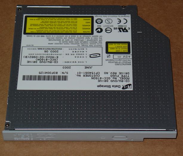 HLDS GCC-4160N / 08K9820 / 08K9819 Slim 16X 10X 24X 8X CD-RW DVD Drive - Black/Silver Bezel