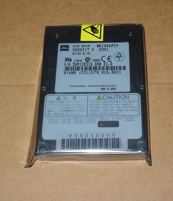 Toshiba MK1926FCV HDD2517 814Mb 4200RPM ATA IDE 128KB Buffer 12.5mm 2.5-Inch Internal Laptop Hard Drive