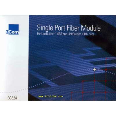 3COM Single Port Fiber Module For Link BUILDER 10BT/10BTI HUBS 3C624