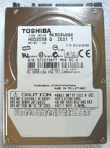 Toshiba MK8034GSX 80GB 5400RPM 8MB SATA-150 2.5" 9.5MM Notebook Hard Drive (HDD2D38)