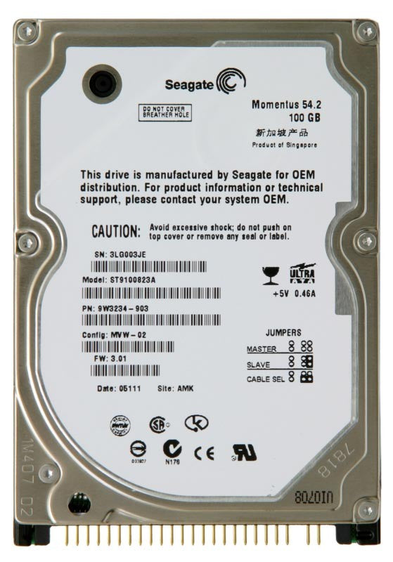 Seagate ST9100823A Momentus 5400.2 100Gb 5400RPM Ultra ATA-100 8Mb Buffer 2.5-Inch 9.5mm Internal Notebook Hard Drive