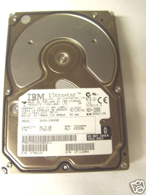 IBM Ultrastar 36LP 07N3100 36.4GB 7200RPM 4MB Ultra160 SCSI 3.5" Hard Drive