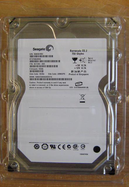 Seagate Barracuda ES.2 ST3750630SS 750GB 7200RPM 16MB Serial Attached SCSI (SAS) 3.5" Hard Drive