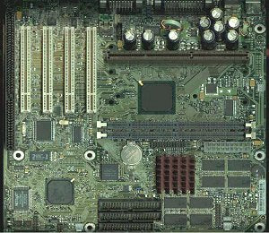 Intel SR440BX Intel 82443BX Slot-1 Audio Video 4PCI 1ISA Micro-ATX Motherboard : oem bare