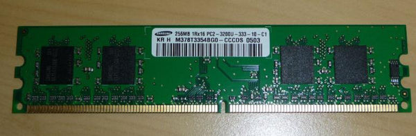 Samsung M378T3354BG0-CCCDS 256MB PC2-3200 CL3 4c 32x16 DDR2-400 DIMM Memory
